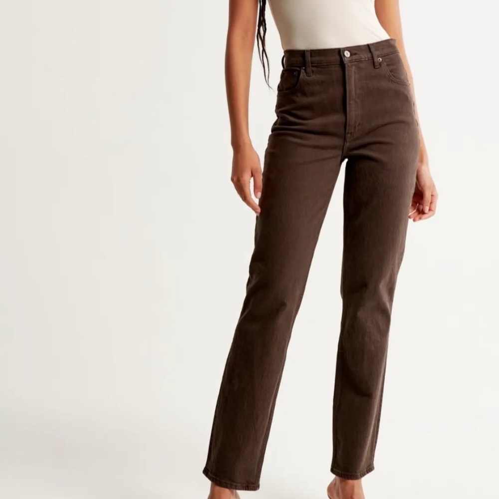 Abercrombie & Fitch Dark Brown High-Rise Jeans